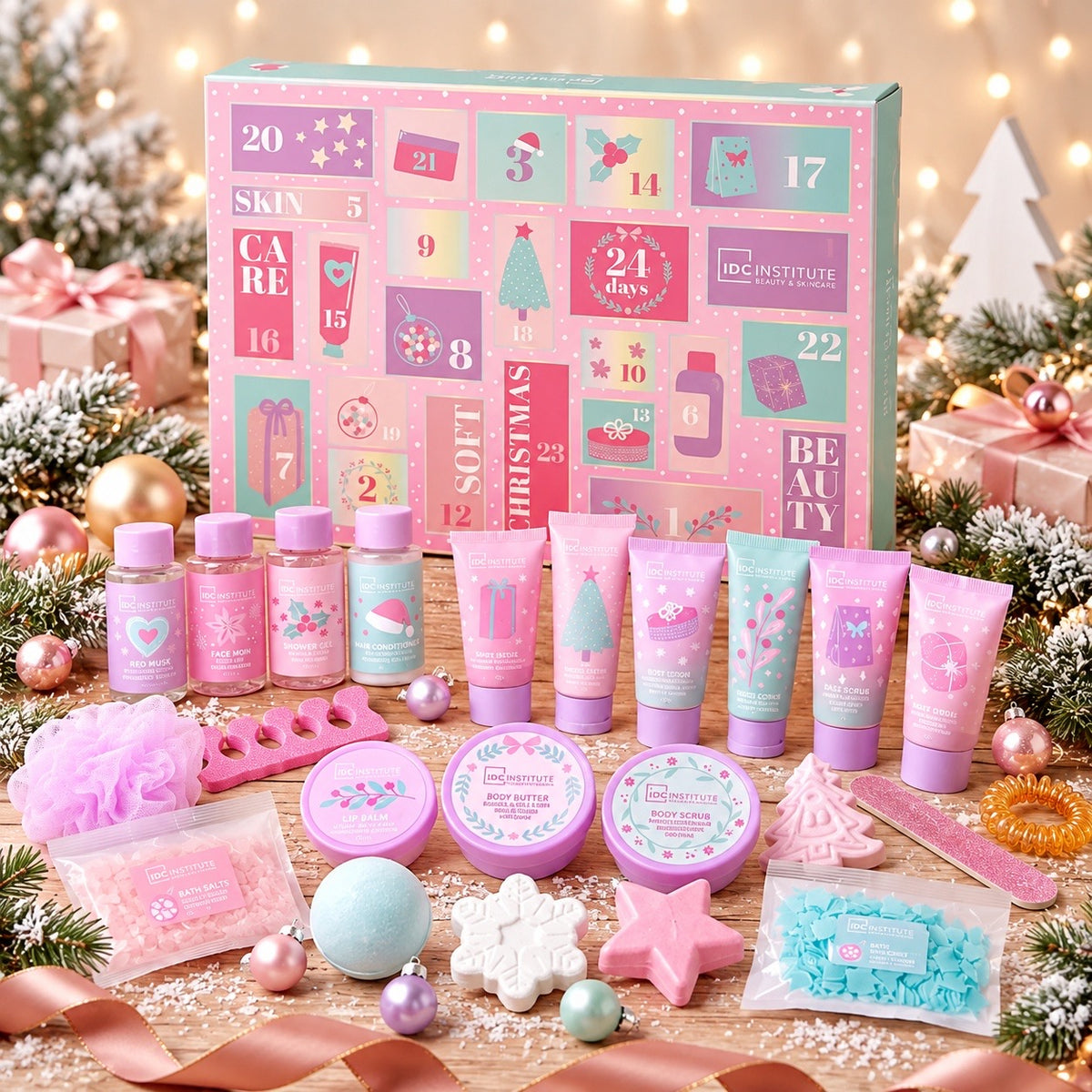 IDC Institute Calendario dell'Avvento "Soft Christmas" – Beauty & Skincare Kit (24 Giorni)