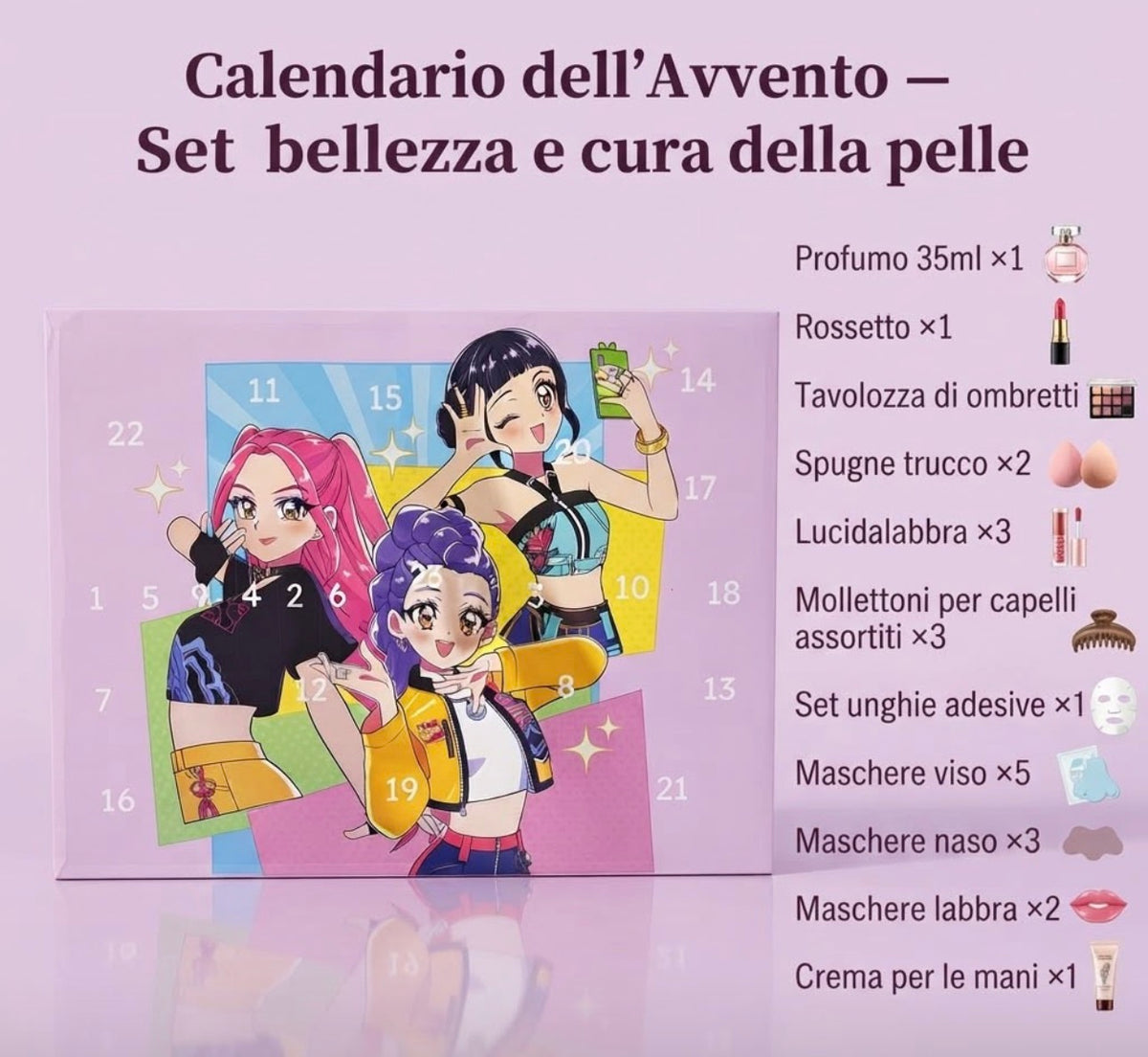 Calendario dell'Avvento K-Pop Huntrix (46x36 cm) – 24 Sorprese Esclusive