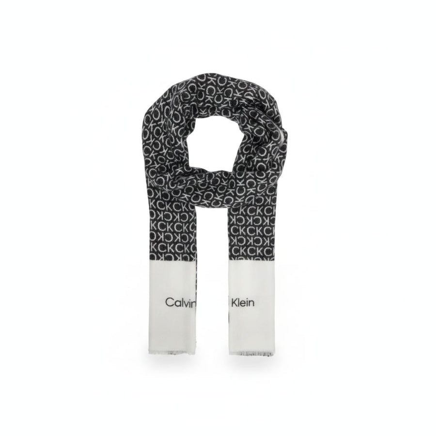 Sciarpa Calvin Klein Nera e Bianca con Monogramma Esclusivo