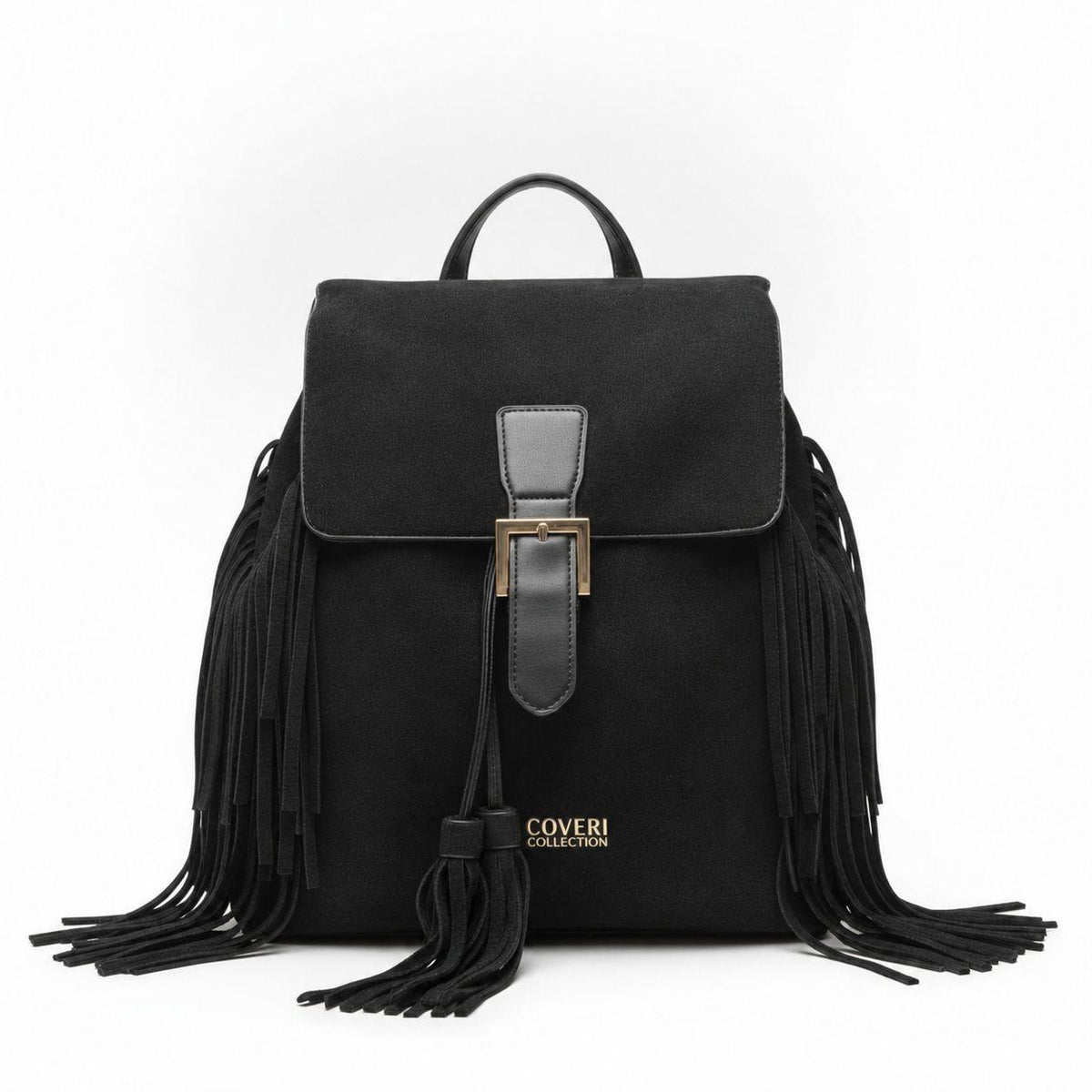 Zaino Donna Coveri Collection in Ecopelle Scamosciata con Frange