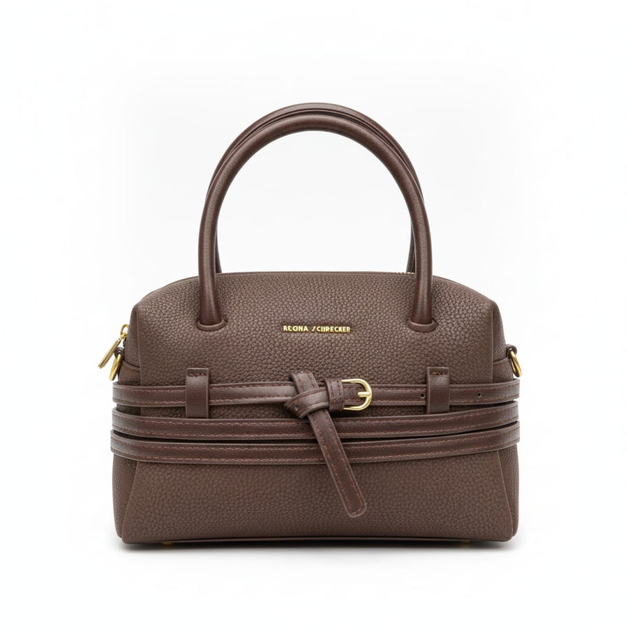 Borsa a mano Regina Schrecker in Ecopelle Martellata con Dettaglio Cinture