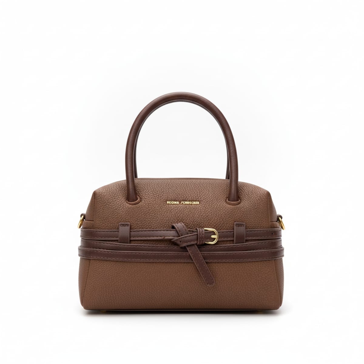 Borsa a mano Regina Schrecker in Ecopelle Martellata con Dettaglio Cinture