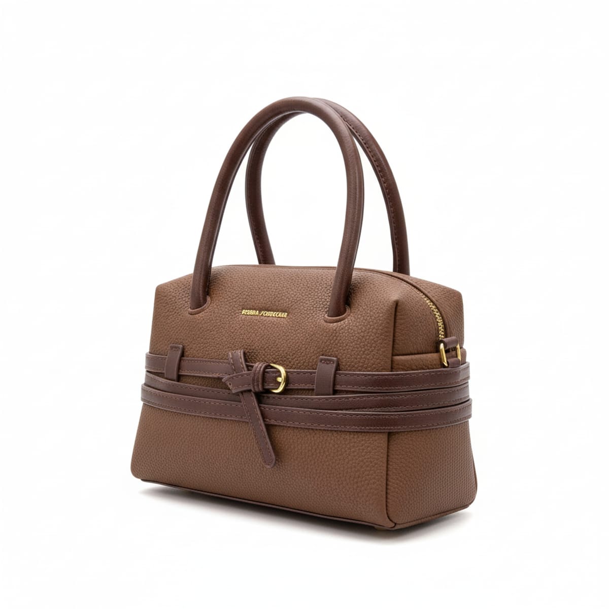 Borsa a mano Regina Schrecker in Ecopelle Martellata con Dettaglio Cinture