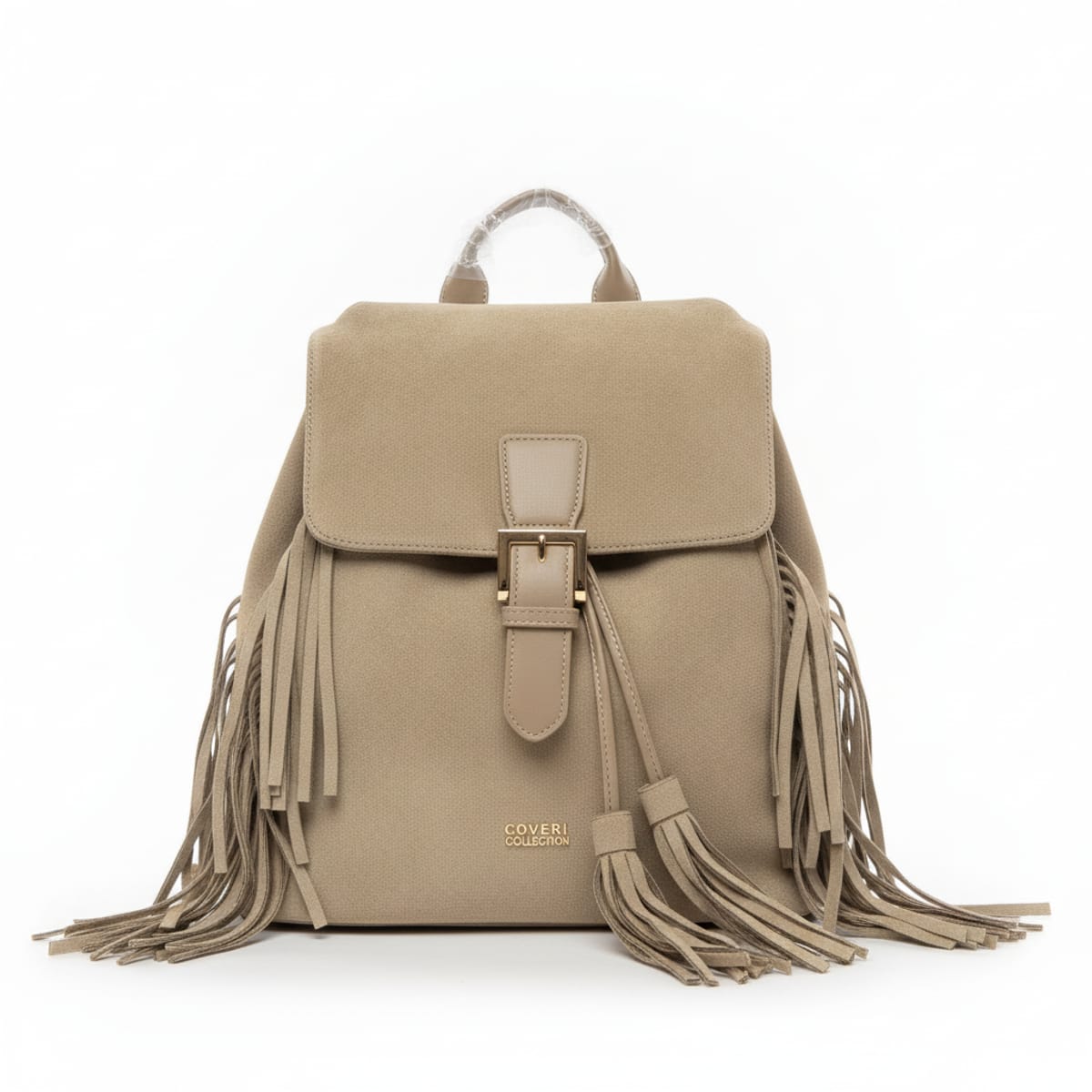 Zaino Donna Coveri Collection in Ecopelle Scamosciata con Frange