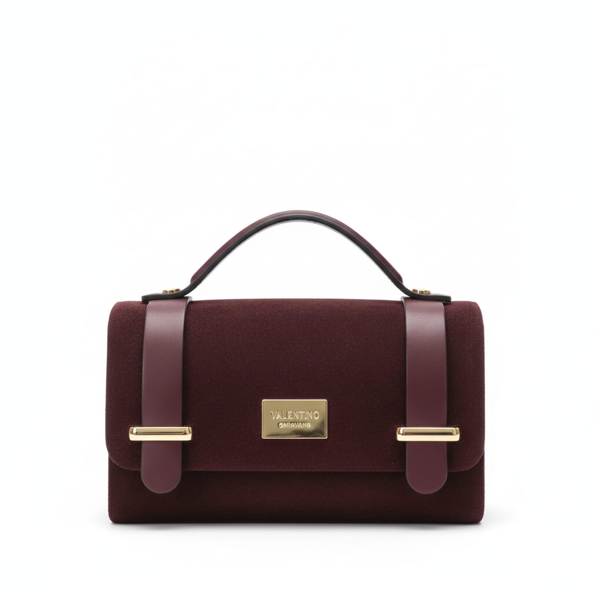 Borsa a tracolla Valentino Creations in camoscio con dettagli in pelle