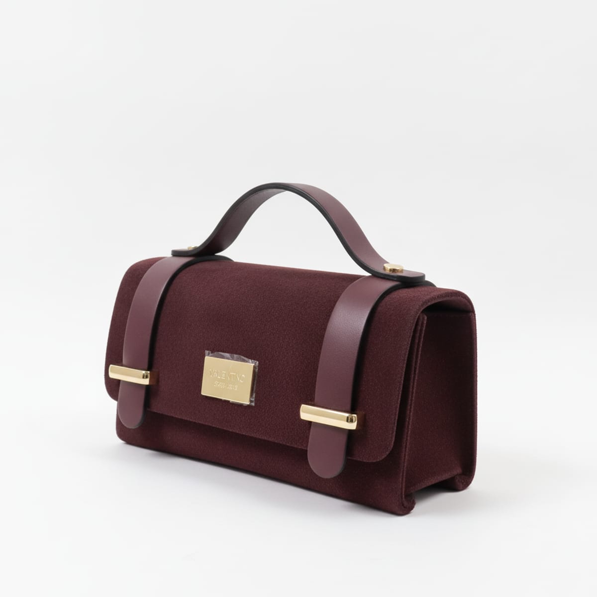 Borsa a tracolla Valentino Creations in camoscio con dettagli in pelle