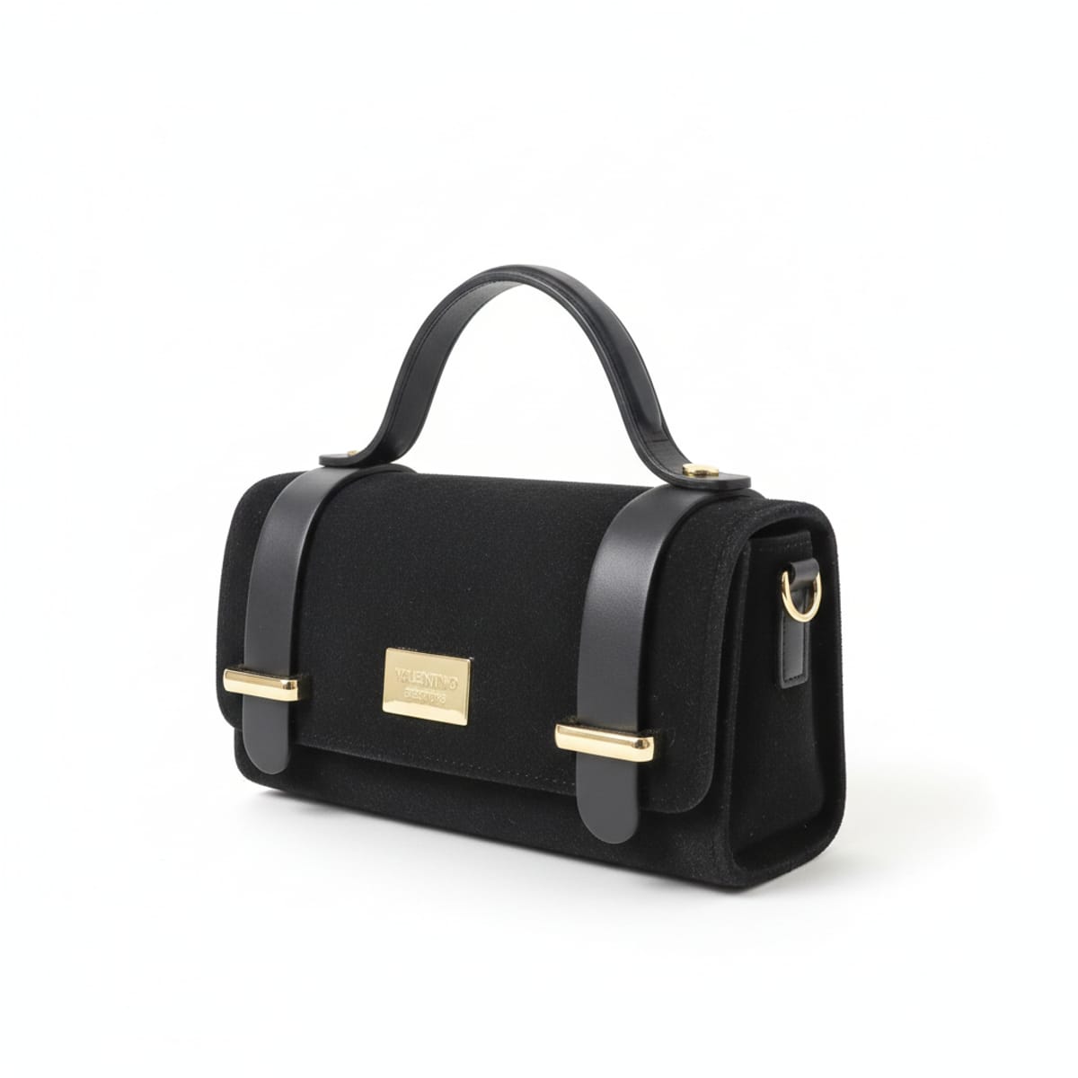 Borsa a tracolla Valentino Creations in camoscio con dettagli in pelle
