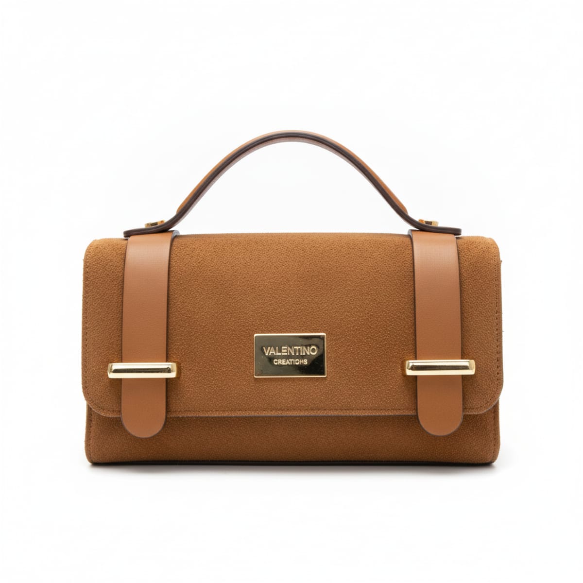 Borsa a tracolla Valentino Creations in camoscio con dettagli in pelle