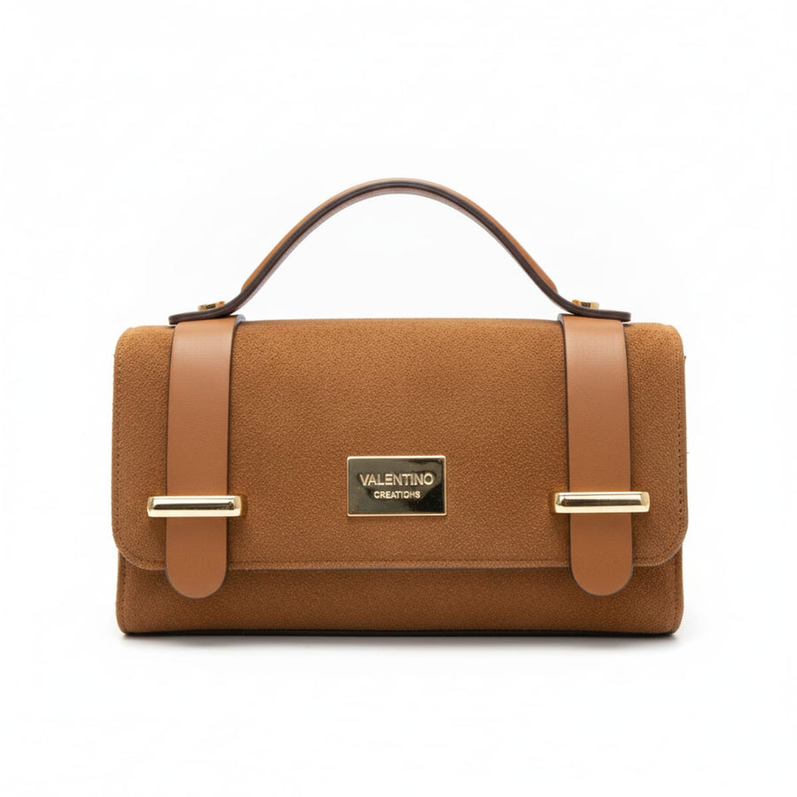 Borsa a tracolla Valentino Creations in camoscio con dettagli in pelle
