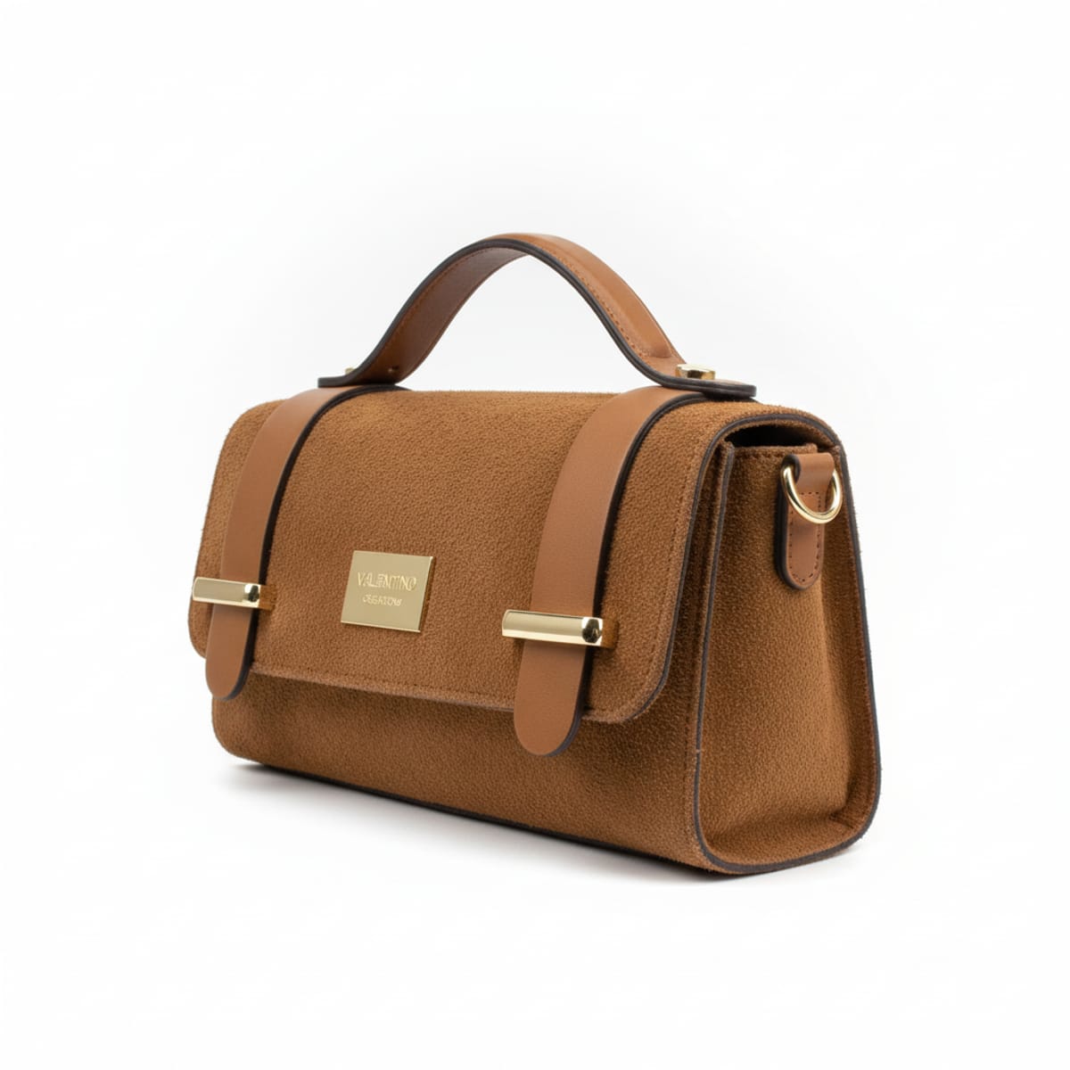 Borsa a tracolla Valentino Creations in camoscio con dettagli in pelle